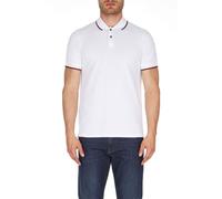 Armani Exchange Double Stripe Polo para Hombre, Blanco (White 1100), L