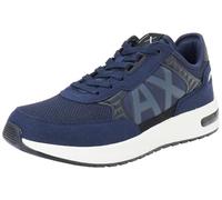 Armani Exchange Dusseldorf Embossed Geometric Motifs, Zapatillas Hombre, Azul Marino y Negro, 42 EU