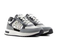 Armani Exchange Dusseldorf Embossed Geometric Motifs, Zapatillas Hombre, N.Grey+BLK+Off White, 42 EU