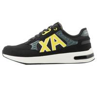 Armani Exchange Dusseldorf Embossed Geometric Motifs, Zapatillas Hombre, Negro, Gris y Amarillo, 44 EU