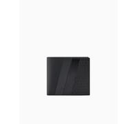 Armani Exchange Dylan - Cartera Plegable para Hombre, diseño de Rayas, Color Negro y Gris