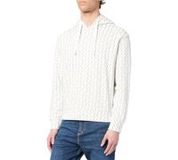 Armani Exchange Essential, All Over Logo Sudadera con Capucha, Off White/Ash Allover, L para Hombre