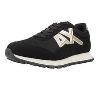 Armani Exchange Essential, Drop, Microsuede Details, Zapatillas Mujer, Black Pale Gold, 36.5 EU