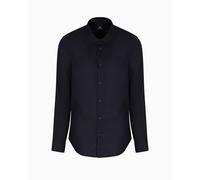 Armani Exchange Essential, Emboridered Tonal Logo Camisa, Azul Marino Profundo, L para Hombre