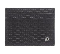 Armani Exchange Essential, Embossed Monogram Texture Side Metallic Logo, Travel Accessory-Envelope Card Holder para Hombre, Negro, Talla única