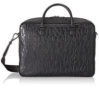 Armani Exchange Essential Jim, Sustainable Embossed Monogram, Zipper, Bolsos para Hombre, Negro (Black), Talla única