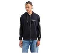 Armani Exchange Essential, Logo Signature, Full Zip Sudadera con Capucha, Azul Oscuro, L para Hombre