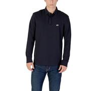 Armani Exchange Essential, Long Sleeve Side Monogram Logo Camisa de Polo, Azul Marino Oscuro, L para Hombre