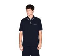 Armani Exchange Essential, Striped Collar Side Milano-New York Logo Lettering Polo para Hombre