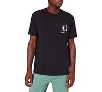 Armani Exchange Front Embroidered Logo Camiseta, Azul Marino, M para Hombre