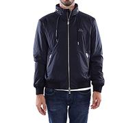 Armani Exchange Front Logo, Logo on Drawstrings, Zip Pockets, Concealed Hood Chaqueta para Hombre, Azul, S
