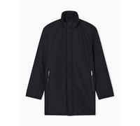 Armani Exchange Gabardina para hombre, con cierre en el lateral y con logotipo en el lateral, color negro, XL, Negro, XL
