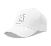 Armani Exchange Gorra de béisbol con Logotipo Brillante de Icon Project para Mujer, Blanco, Talla única