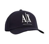 Armani Exchange Gorra de béisbol con Visera Curvada en Contraste Frontal con Logotipo, Azul, Talla, Azul Oscuro (Dark Sapphire), Talla única