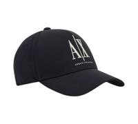 Armani Exchange Curved Visor Contrast Front Logo Gorra de béisbol, Negro (Black Beauty), Talla única Hombres