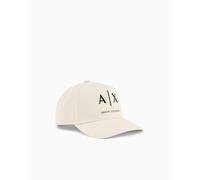 Armani Exchange Essential Classic Big Logo Gorra de béisbol, Crema/Negro, Talla única Hombres