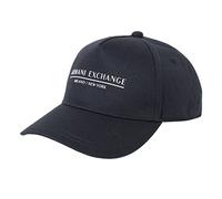 Armani Exchange Gorra de béisbol para Hombre Essential, Milano/Nueva York, con Logotipo, Azul Marino, Talla única