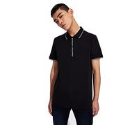 Armani Exchange Hidden Buttons, Stretch Cotton Polo, Azul (Navy 1510), Large para Hombre