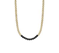 Armani Exchange Hombre Collar de acero inoxidable con cierre de mosquetón, Negro y dorado