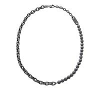 Armani Exchange Collar de hombre de acero inoxidable con cierre de langosta, Dark Silver, 55Lx0.85Wxcm