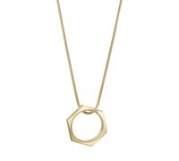 Armani Exchange Hombre Collar de acero inoxidable o cuero con colgante y cierre de mosquetón, Tono dorado claro