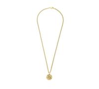 Armani Exchange Hombre Collar de acero inoxidable o cuero con colgante y cierre de mosquetón, Tono Oro