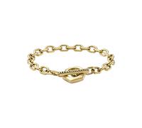 Armani Exchange Hombre Pulsera de acero inoxidable con cierre de aro, Oro Pálido