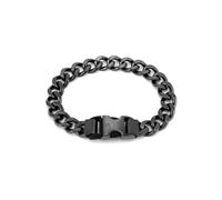 Armani Exchange Hombre Pulsera de acero inoxidable con cierre de hebilla, Negro mate