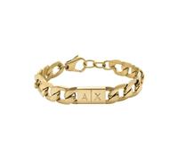 Armani Exchange Pulsera para Hombre, Longitud: 190mm+35mm, Anchura: 18mm, Altura: 11.5mm Pulsera de Acero Inoxidable Dorado, AXG0078710, Oro Oscuro