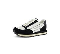 Armani Exchange Hombre Suede Bicolor Sneakers Zapatillas, Off White Black, 39 EU