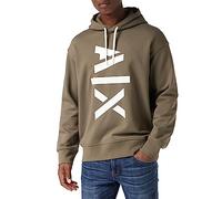 Armani Exchange Hooded, Maxi Contrast Logo, Cuffed Sudadera con Capucha, marrón, L para Hombre