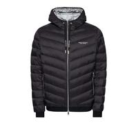 Armani Exchange Hooded Quilted Down Milano/New York Logo Zip-up Jacket Chaqueta, Negro/Melange Gris B, M para Hombre