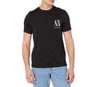 Armani Exchange Icon Chest Graphic T-Shirt Camiseta, Negro, L para Hombre