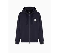 Armani Exchange Icon Project, Emboidered Logo, Full Zip Sudadera con Capucha, Deep Navy, XL para Hombre