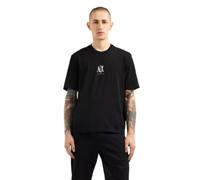 Armani Exchange Icon Project, Embroidered Logo Camiseta, Negro, XXL para Hombre