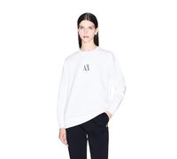 Armani Exchange Icon Project, Embroidered Logo, Crewneck Sudadera, Blanco (Optic), L para Mujer