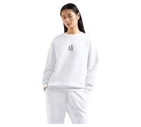 Armani Exchange Icon Project, Embroidered Logo, Crewneck Sudadera, Optic White, XL para Mujer