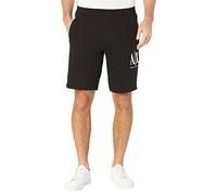 Armani Exchange Logotipo Frontal Bordado, Cordones Ajustables Pantalones Cortos Informales, Negro, 46 para Hombre