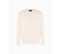 Armani Exchange Icon Project, Embroidered Logo Suéter pulóver, Blanco Crema, L para Hombre