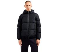 Armani Exchange Icon Project, Logo Embossed Patch, Shiny Nylon Chaleco de Plumas, Azul Marino Profundo, XL para Hombre