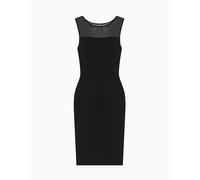 Armani Exchange Icon Project, Mesh Details, Small Logo Embroiderey Vestido, Negro, XS para Mujer