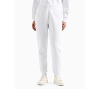 Armani Exchange Icon Project - Pantalones Deportivos con Logotipo Bordado en Contraste de Color para Mujer, Blanco (Optic), M