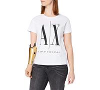 Armani Exchange Icon Project T Camiseta para Mujer, Blanco (White W/Black Print 5100), M