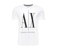 Armani Exchange Icon T Camiseta para Hombre, Blanco (White W/Black Print 5100), S