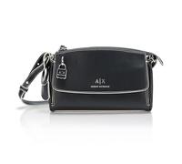 Armani Exchange Jane Crossbody, Bandolera para Mujer, Periódico con Monograma Negro Elegante, Talla única