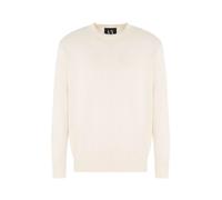 Armani Exchange Icon Project, Embroidered Logo Suéter pulóver, Blanco Crema, M para Hombre
