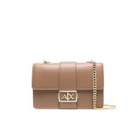 Armani Exchange Jodie-Correa para el Hombro con Cadena de Oro, Crossbody M para Mujer, Dark Pisco, Einheitsgröße
