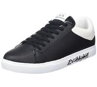 Armani Exchange Letras Armani, Inserto de Color Trasero, Cordones, Zapatillas Hombre, Negro y Blanco, 39.5 EU