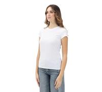 Armani Exchange Limited Blue Edition Crewneck Slim Fit Box Logo tee Camiseta, Color Blanco, S para Mujer