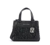 Armani Exchange Liz Patent Small Tote Bag, Bolso para Mujer, Negro, Talla única